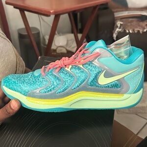 Nike mens KD 17 Turquoise and Pink Athletic Shoes